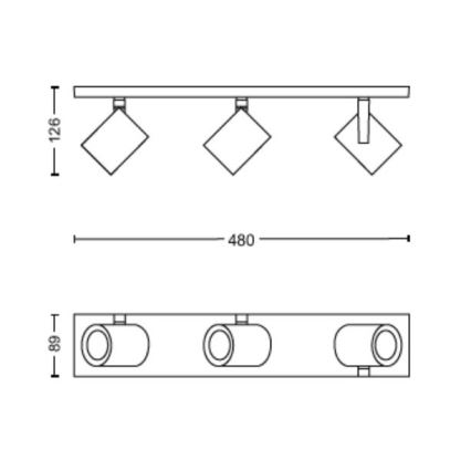 Philips - LED RGBW Dimmable σποτ Hue ARGENTA 3xGU10/4,2W/230V 2000-6500K