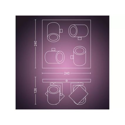Philips - LED RGBW Dimmable σποτ Hue ARGENTA 4xGU10/4,2W/230V 2000-6500K