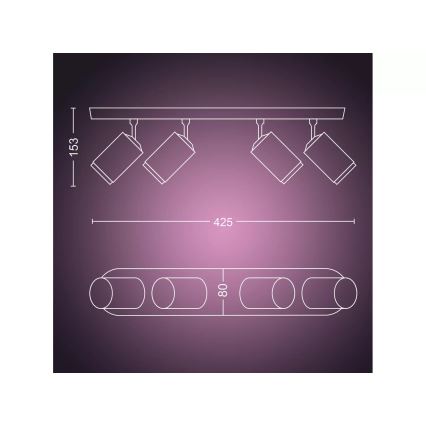 Philips - LED RGBW Dimmable σποτ Hue FUGATO 4xGU10/4,2W/230V 2000-6500K λευκό