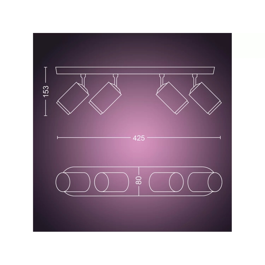 Philips - LED RGBW Dimmable σποτ Hue FUGATO 4xGU10/4,2W/230V 2000-6500K λευκό