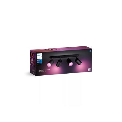 Philips - LED RGBW Dimmable σποτ Hue FUGATO 4xGU10/4,2W/230V 2000-6500K μαύρο