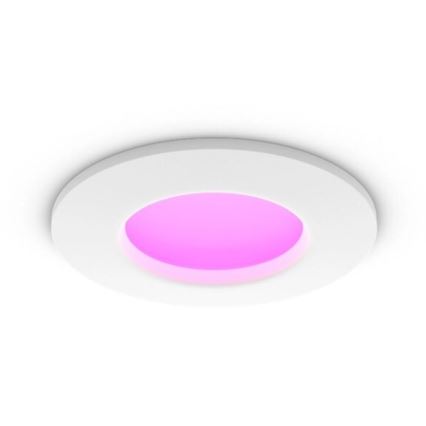 Philips - LED RGBW Χωνευτό φωτιστικό οροφής μπάνιου dimmimg Hue SLIM LED/8,3W/230V 2000-6500K IP44 λευκό