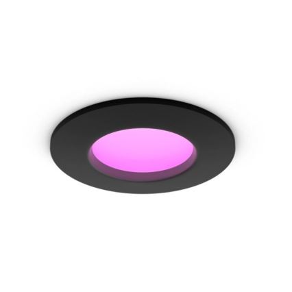 Philips - LED RGBW Χωνευτό φωτιστικό οροφής μπάνιου dimmimg Hue SLIM LED/8,3W/230V 2000-6500K IP44 μαύρο
