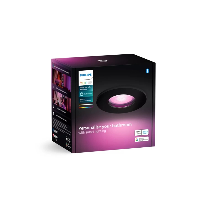 Philips - LED RGBW Χωνευτό φωτιστικό οροφής μπάνιου dimmimg Hue XAMENTO 1xGU10/4,2W/230V 2000-6500K IP44
