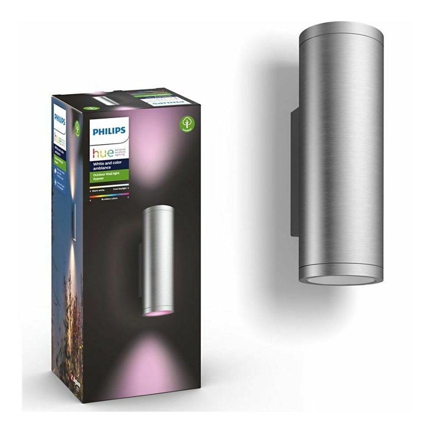 Philips - LED RGBW Dimmable φωτιστικό τοίχου εξωτερικού χώρου Hue APPEAR 2xLED/8W/230V IP44