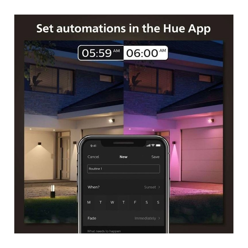 Philips - LED RGBW Dimmable φωτιστικό τοίχου εξωτερικού χώρου Hue RESONATE LED/8W/230V 2000–6500K IP44
