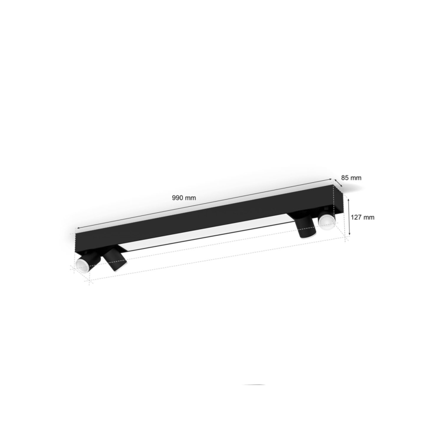 Philips - Ρυθμιζόμενο LED RGBW φωτιστικό σημείου Hue CENTRIS 4xGU10/4,2W/230V + LED/11W 2000-6500K