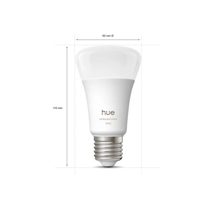 Philips - LED RGBW ρυθμιζόμενη ταινία Hue FLUX 3m LED/12W/230V + 2x έξυπνη λάμπα WHITE AND COLOR AMBIANCE E27/8,1W/230V 1000-20000K