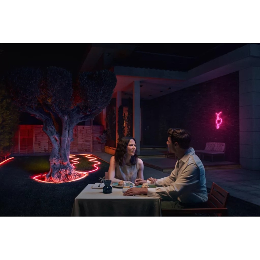 Philips - LED RGBW ρυθμιζόμενη εξωτερική ταινία Hue NEON 5m LED/30W/230V 2200-6500K IP67 + αισθητήρας κίνησης