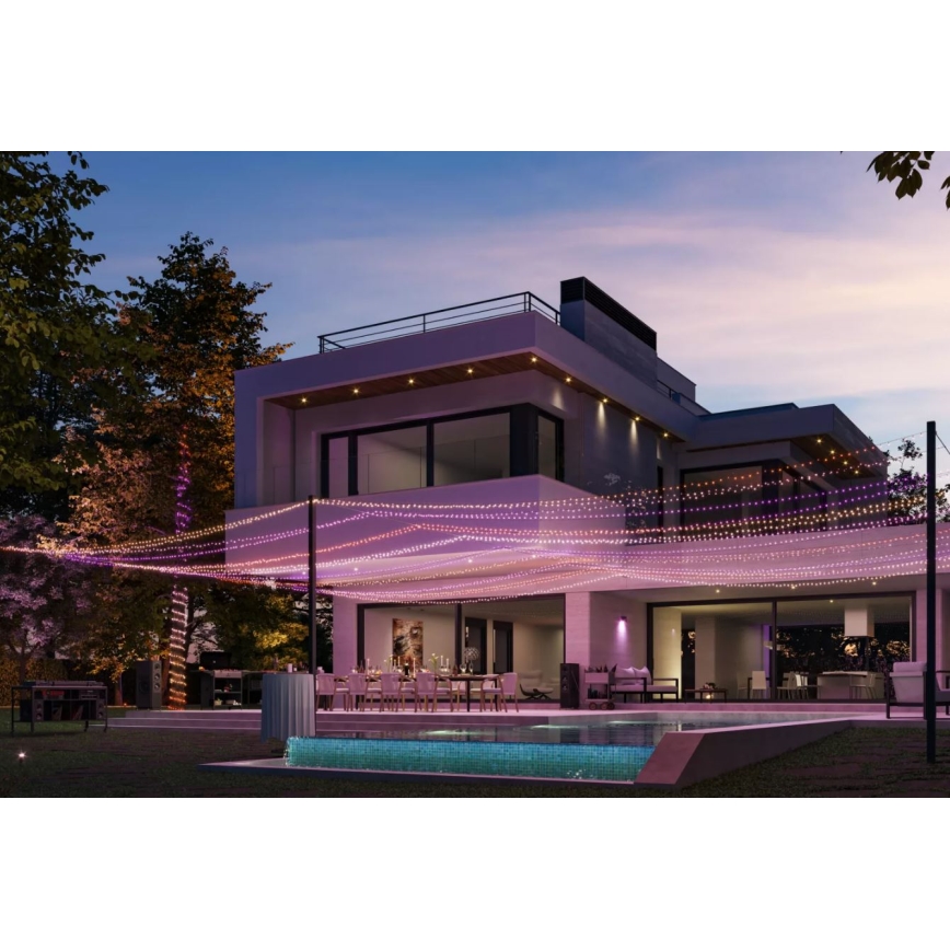 Philips - LED RGBW ρυθμιζόμενα εξωτερικά φωτάκια HUE WHITE AND COLOR AMBIANCE 500xLED 44,4 m 2000-6500K IP54