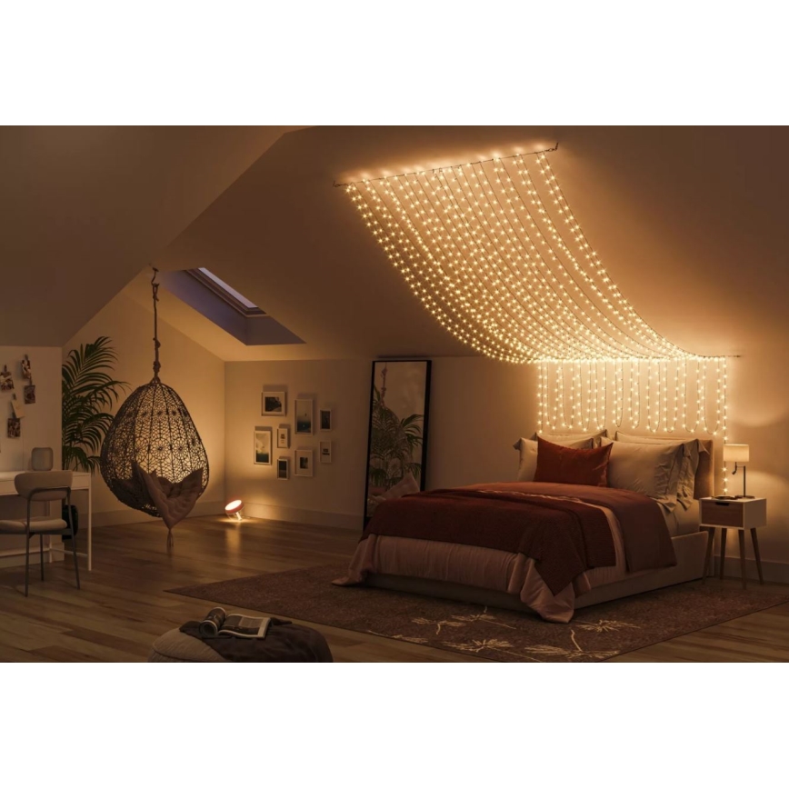 Philips - LED RGBW ρυθμιζόμενα εξωτερικά φωτάκια HUE WHITE AND COLOR AMBIANCE 500xLED 44,4 m 2000-6500K IP54