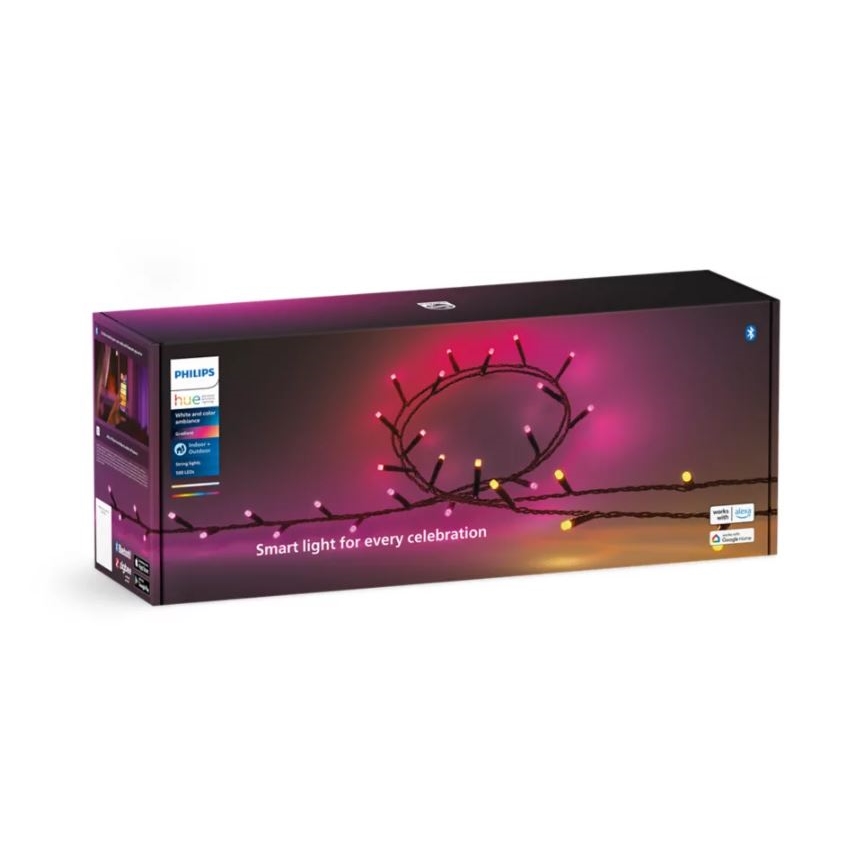 Philips - LED RGBW ρυθμιζόμενα εξωτερικά φωτάκια HUE WHITE AND COLOR AMBIANCE 500xLED 44,4 m 2000-6500K IP54