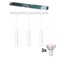 Philips - LED RGBW ρυθμιζόμενο κρεμαστό φωτιστικό σε καλώδιο για σύστημα ράγας EASYLINK HUE 3xGU10/4,7W/230V 2200-6500K 1m λευκό