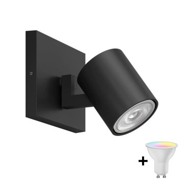 Philips - LED RGBW ρυθμιζόμενο σημειακό φωτιστικό RUNNER 1xGU10/6,5W/230V 2700-6500K μαύρο