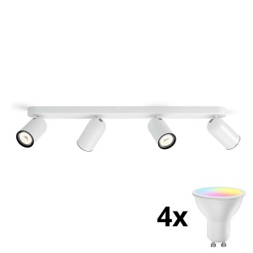 Philips - LED RGBW Ρυθμιζόμενο σποτ φωτιστικό PONGEE 4xGU10/4,8W/230V 3000K λευκό + τηλεχειριστήριο