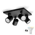 Philips - LED RGBW ρυθμιζόμενο σποτ φωτιστικό RUNNER 4xGU10/6,5W/230V 2700-6500K μαύρο