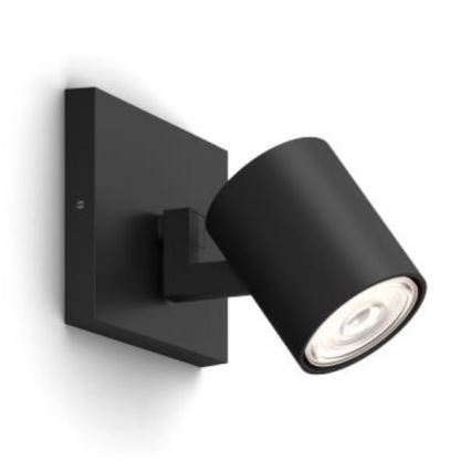 Philips - LED RGBW ρυθμιζόμενο σημειακό φωτιστικό RUNNER 1xGU10/6,5W/230V 2700-6500K μαύρο