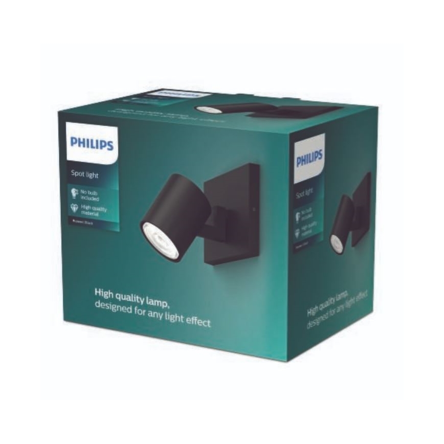 Philips - LED RGBW ρυθμιζόμενο σημειακό φωτιστικό RUNNER 1xGU10/6,5W/230V 2700-6500K μαύρο