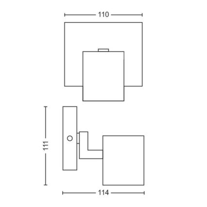 Philips - LED RGBW ρυθμιζόμενο σημειακό φωτιστικό RUNNER 1xGU10/6,5W/230V 2700-6500K μαύρο