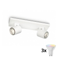 Philips - LED RGBW ρυθμιζόμενο σποτ RUNNER 2xGU10/6,5W/230V 2700-6500K λευκό