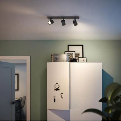Philips - Ρυθμιζόμενο LED RGBW σημειακό φωτιστικό RUNNER 3xGU10/6,5W/230V 2700-6500K μαύρο