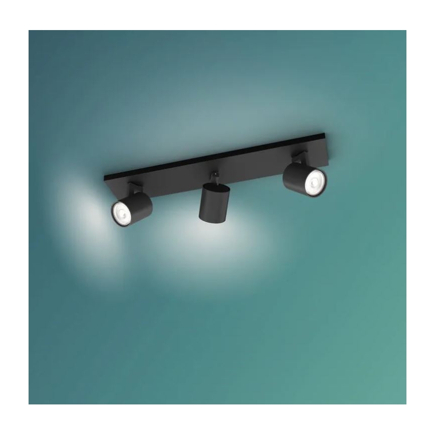 Philips - Ρυθμιζόμενο LED RGBW σημειακό φωτιστικό RUNNER 3xGU10/6,5W/230V 2700-6500K μαύρο