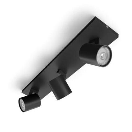 Philips - Ρυθμιζόμενο LED RGBW σημειακό φωτιστικό RUNNER 3xGU10/6,5W/230V 2700-6500K μαύρο