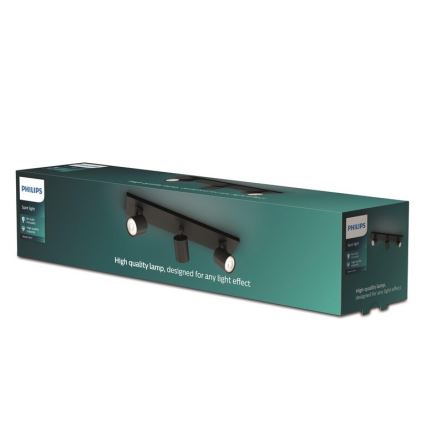 Philips - Ρυθμιζόμενο LED RGBW σημειακό φωτιστικό RUNNER 3xGU10/6,5W/230V 2700-6500K μαύρο
