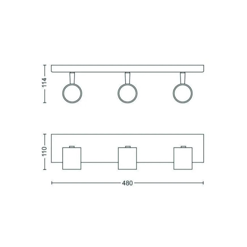 Philips - Ρυθμιζόμενο LED RGBW σημειακό φωτιστικό RUNNER 3xGU10/6,5W/230V 2700-6500K μαύρο