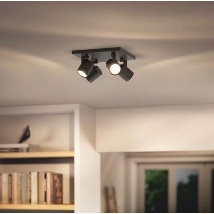 Philips - LED RGBW ρυθμιζόμενο σποτ φωτιστικό RUNNER 4xGU10/6,5W/230V 2700-6500K μαύρο
