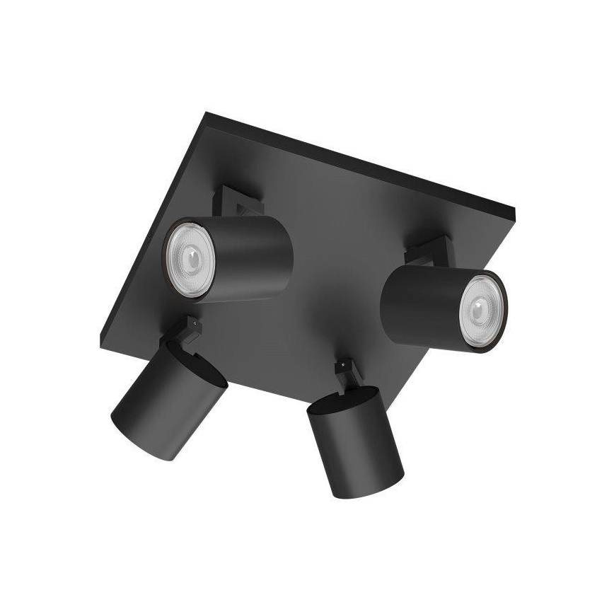 Philips - LED RGBW ρυθμιζόμενο σποτ φωτιστικό RUNNER 4xGU10/6,5W/230V 2700-6500K μαύρο