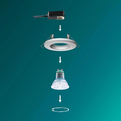 Philips - LED RGBW Ρυθμιζόμενο χωνευτό φωτιστικό PERIDOT 1xGU10/6,5W/230V 2700-6500K λευκό