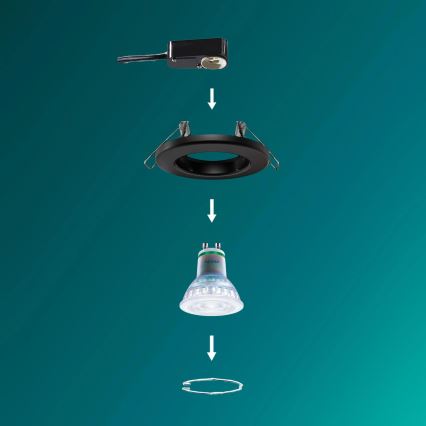 Philips - LED RGBW ρυθμιζόμενο χωνευτό φωτιστικό οροφής PERIDOT 1xGU10/6,5W/230V 2700-6500K μαύρο