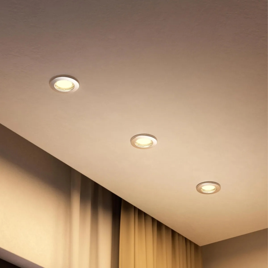 Philips - LED RGBW χωνευτό φωτιστικό οροφής PERIDOT, ντιμαριζόμενο, 1xGU10/6,5W/230V 2700-6500K ασημί