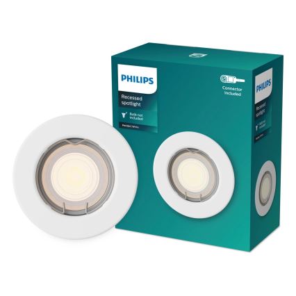 Philips - LED RGBW ρυθμιζόμενο εντοιχισμένο φωτιστικό οροφής PERIDOT 1xGU10/6W/230V λευκό + τηλεχειριστήριο