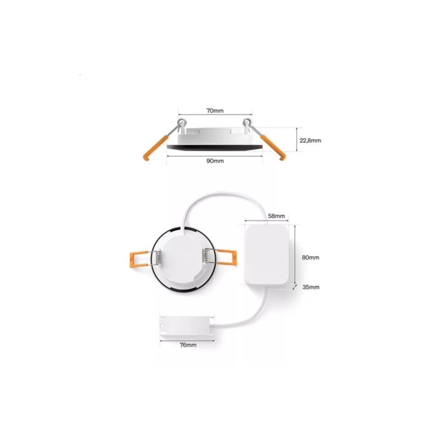 Philips - LED RGBW Ρυθμιζόμενο εντοιχισμένο φωτιστικό οροφής για μπάνιο Hue SLIM LED/8,3W/230V 1000-20000K μαύρο P44