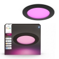Philips - LED RGBW Ρυθμιζόμενο χωνευτό φωτιστικό μπάνιου Hue SLIM LED/12W/230V 1000-20000K μαύρο IP44