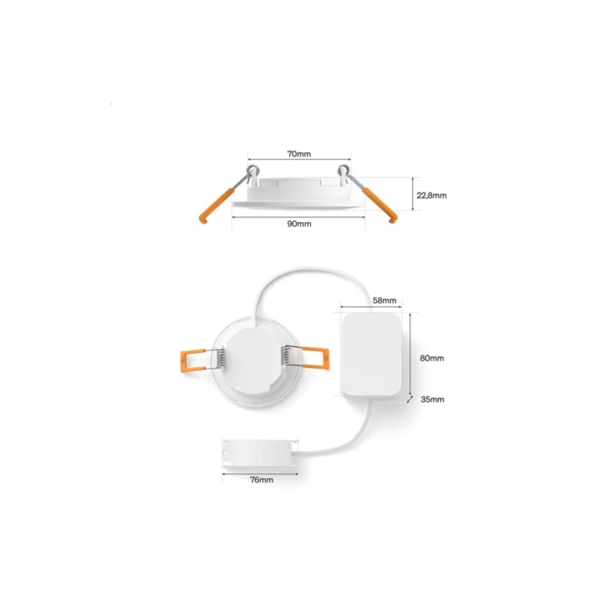 Philips - LED RGBW Ρυθμιζόμενο χωνευτό φωτιστικό οροφής για μπάνιο Hue SLIM LED/8,3W/230V 1000-20000K λευκό IP44