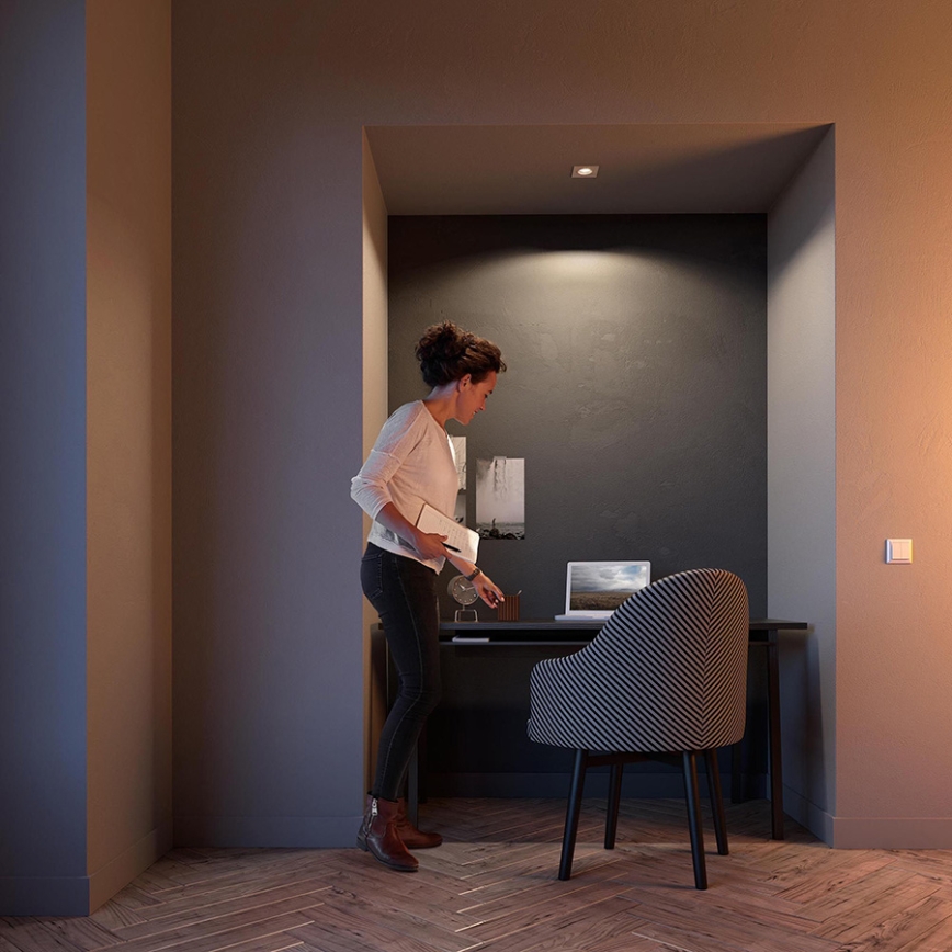 Philips - Ρυθμιζόμενο LED RGBW χωνευτό φωτιστικό οροφής DONEGAL 1xGU10/4,8W/230V + τηλεχειριστήριο