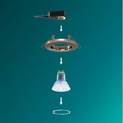 Philips - LED RGBW ρυθμιζόμενο εντοιχισμένο φωτιστικό PERIDOT 1xGU10/6W/230V ασημί + τηλεχειριστήριο