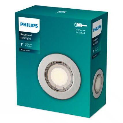 Philips - LED RGBW ρυθμιζόμενο εντοιχισμένο φωτιστικό PERIDOT 1xGU10/6W/230V ασημί + τηλεχειριστήριο