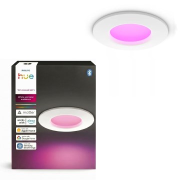 Philips - LED RGBW Ρυθμιζόμενο χωνευτό φωτιστικό οροφής για μπάνιο Hue SLIM LED/8,3W/230V 1000-20000K λευκό IP44