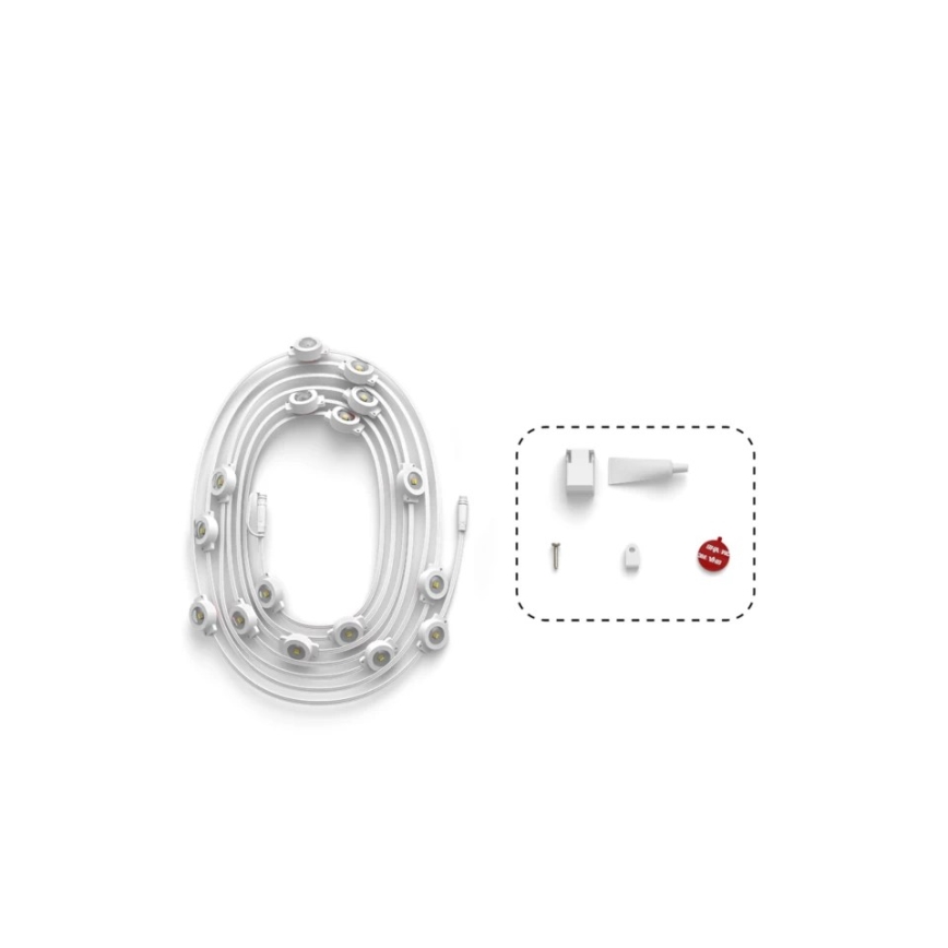 Philips - LED RGBW Επεκτάσιμη ρυθμιζόμενη εξωτερική αλυσίδα Hue FESTAVIA 16xLED 9m 1000-20000K IP65