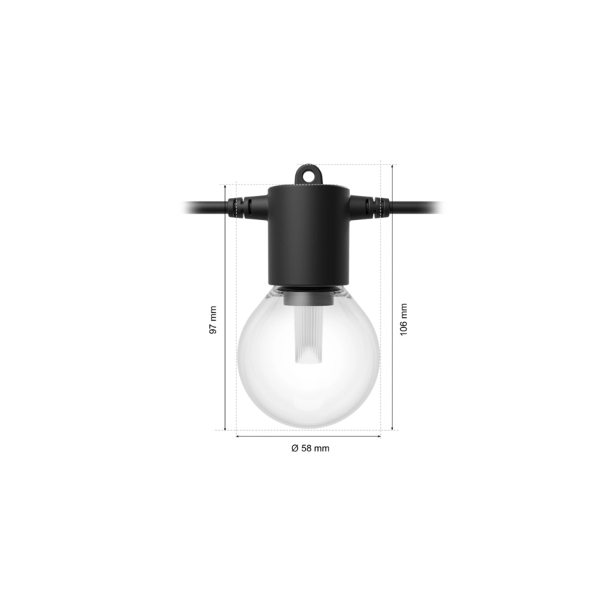 Philips - LED RGBW Ρυθμιζόμενη εξωτερική γιρλάντα Hue FESTAVIA 20xLED 14m IP65