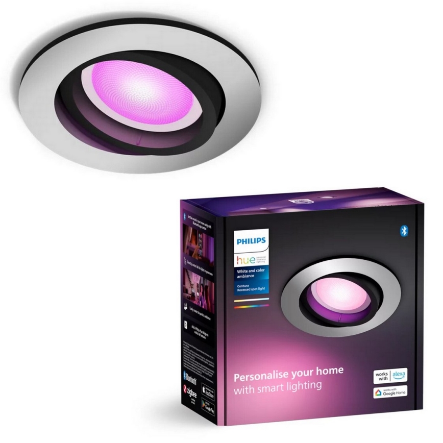 Philips - LED RGBW Χωνευτό φωτιστικό οροφής dimming Hue CENTURA 1xGU10/4,2W/230V 2000-6500K