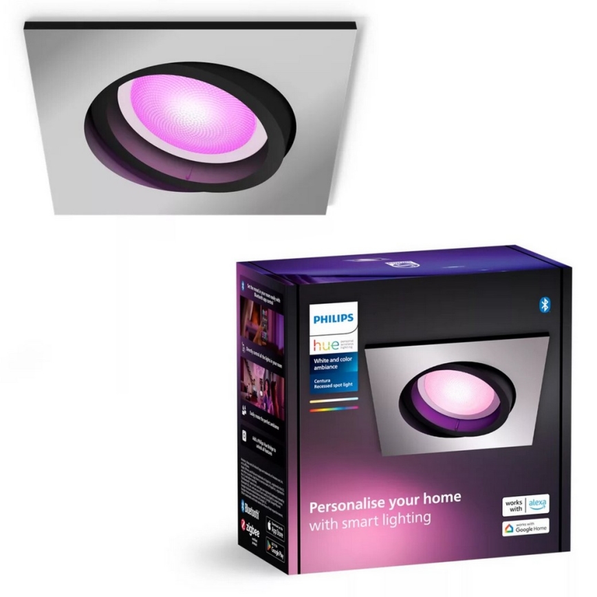 Philips - LED RGBW Χωνευτό φωτιστικό οροφής dimming Hue CENTURA 1xGU10/4,2W/230V 2000-6500K