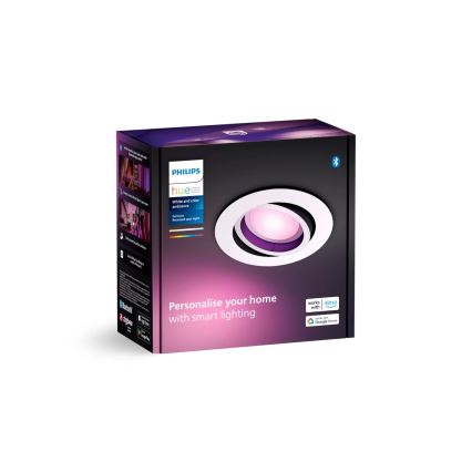 Philips - LED RGBW Χωνευτό φωτιστικό οροφής dimming Hue CENTURA 1xGU10/4,2W/230V 2000-6500K