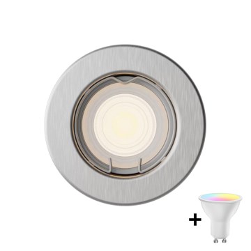 Philips - LED RGBW χωνευτό φωτιστικό οροφής PERIDOT, ντιμαριζόμενο, 1xGU10/6,5W/230V 2700-6500K ασημί