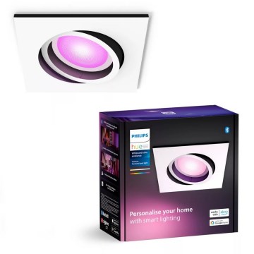 Philips - LED RGBW Χωνευτό φωτιστικό οροφής dimming Hue CENTURA 1xGU10/4,2W/230V 2000-6500K
