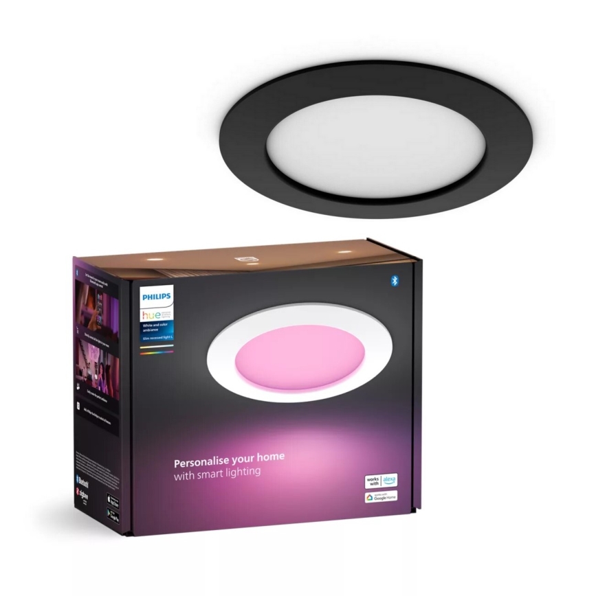 Philips - LED RGBW Χωνευτό φωτιστικό οροφής μπάνιου dimmimg Hue SLIM LED/12W/230V IP44 2200-6500K